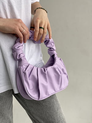 Фіолетова сумка-багет на короткій ручці | 6875091