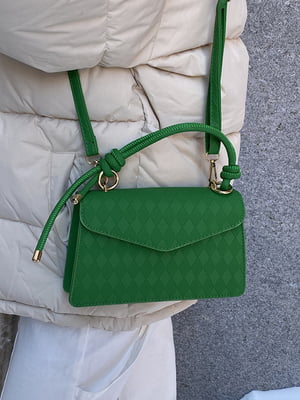 Зелена сумка крос-боді з маленькою ручкою | 6875164