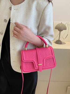 Рожева сумка крос-боді з маленькою ручкою | 6875216