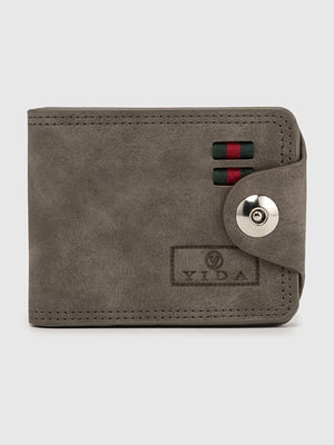 Сірий гаманець на кнопці з написом | 6876032