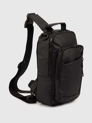 Чорна текстильна сумка через плече | 6876104