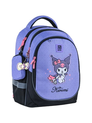 Рюкзак шкільний бузкового кольору з кишенями сіткою | 6876142