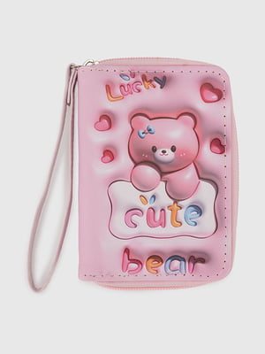 Рожевий гаманець з аплікацією “Зайка” та написом Lucky | 6876162