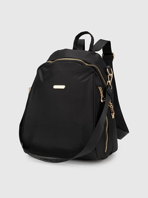 Сумка-рюкзак чорна з текстилю | 6876214