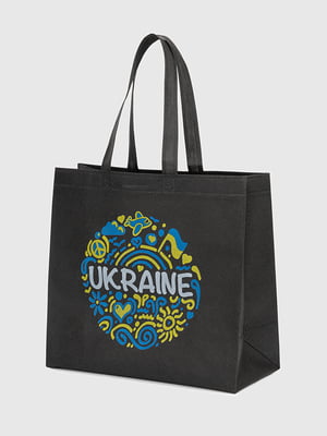 Еко-сумка “Україна у серці” чорна | 6876216