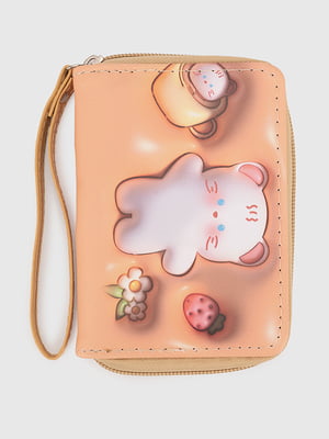 Рожевий гаманець з аплікацією “Котик та полуничка” | 6876218