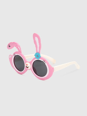 Сонцезахисні окулярі в біло-рожевій оправі | 6876267