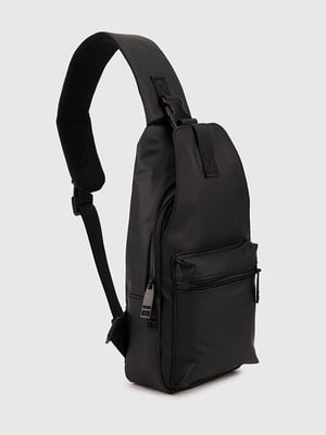 Чорна текстильна сумка через плече | 6876300
