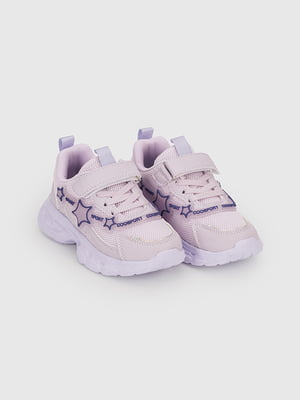 Комбіновані фіолетові кросівки з малюнком | 6876581