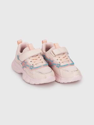 Комбіновані рожеві кросівки з малюнком | 6876590