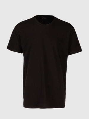 Чорна бавовняна футболка | 6876601