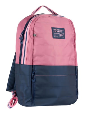 Рюкзак синьо-рожевий з широкими лямками | 6876684