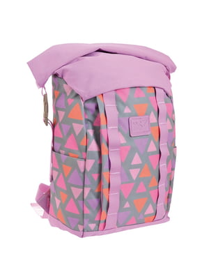 Рюкзак рожевий з принтом і просторим відділенням | 6876685