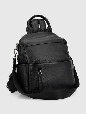Чорний рюкзак з широкими лямками | 6876697