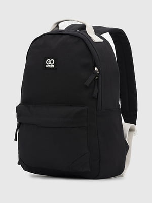 Рюкзак текстильний чорний з кишенею на блискавці | 6876735