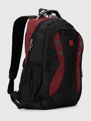 Чорно-червоний рюкзак з широкими лямками | 6876770