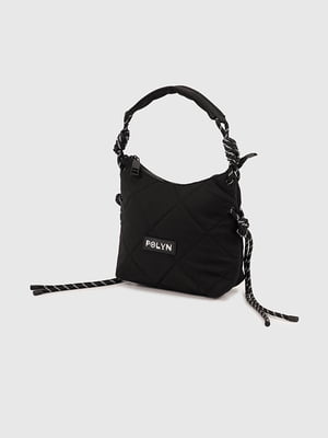 Чорна текстильна сумка через плече | 6876828