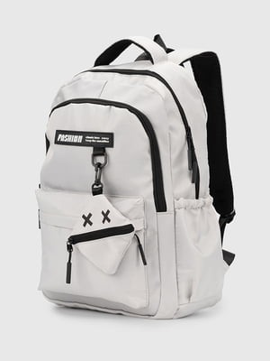 Світло-сірий рюкзак з кишенями | 6876841