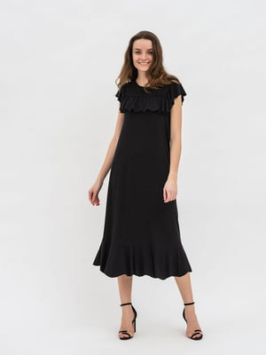 Трикотажна темно-сіра сукня | 6116524
