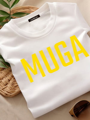 Футболка біла "MUGA" | 6882649