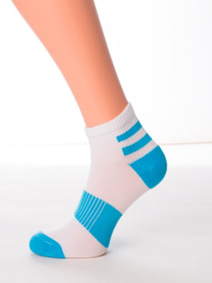 Блакитні спортивні шкарпетки середньої довжини з комфортною гумкою | 6868027