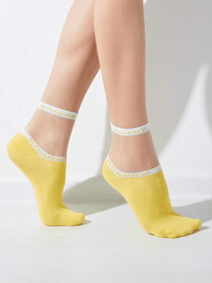 Жовті шкарпетки з написом | 6868959