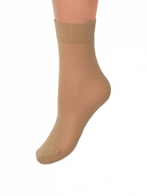 Бежевые капроновые носки в сеточку | 6868989