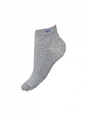Укороченные серые носки на мягкой резинке с ромбом | 6869415