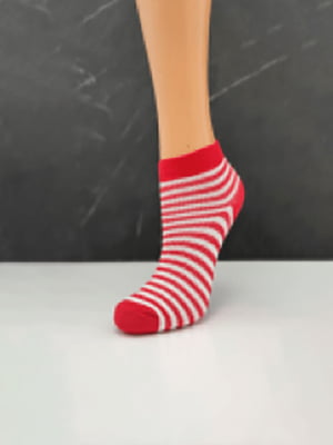 Червоні бавовняні шкарпетки у смужку | 6869772