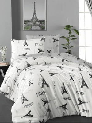 Комплект постельного белья First Choi RanforceYoung Duvet Set Cover серый с молочным | 6869945