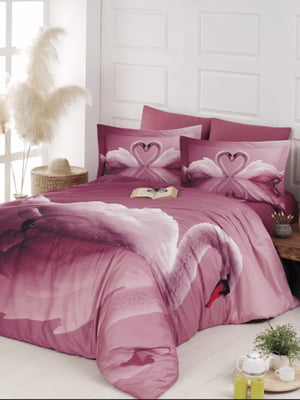 Комплект постільної білизни 3D Digital Satin Duvet Cover Set рожевий | 6870277