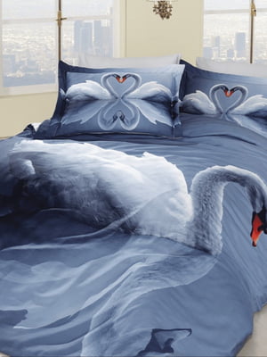 Комплект постільної білизни 3D Digital Satin Duvet Cover Set синій | 6870278