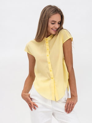 Блуза однотонна жовта Абігел | 6882998