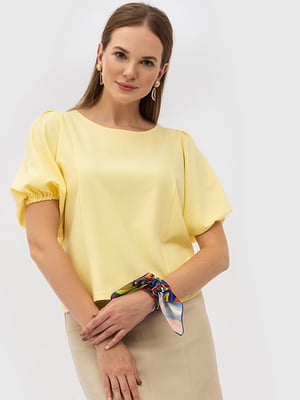 Блуза жовта з рукавами-ліхтариками Стея | 6883222