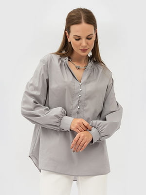Блуза сіра з манжетами Астер | 6883252