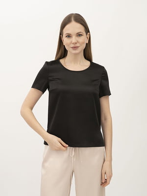 Блуза чорна з коротким рукавом Ламін 242 | 6883550