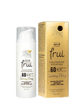 Сонцезахисний крем для обличчя Frui SPF 60 Anti Pollution System водостійкий (50 мл) | 6885605