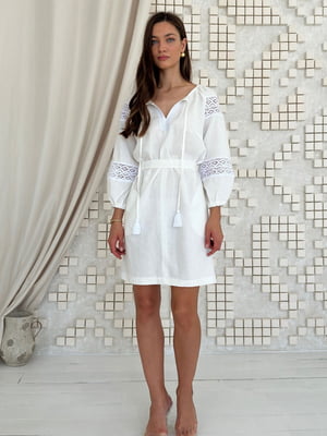 Сукня біла з бавовняним мереживом | 6381574