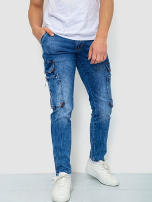 Прямі сині джинси з кишенями | 6888212