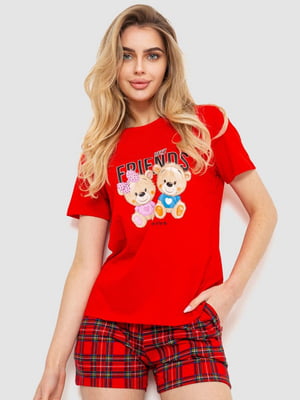 Красная пижама с шортами | 6888675