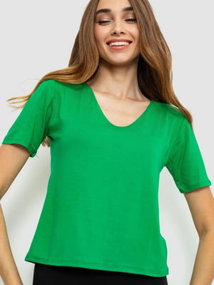 Зеленая укороченная футболка | 6889160
