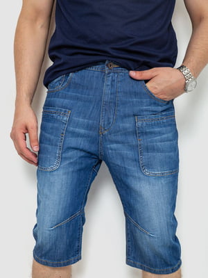 Шорти джинсові сині з потертостями | 6889421