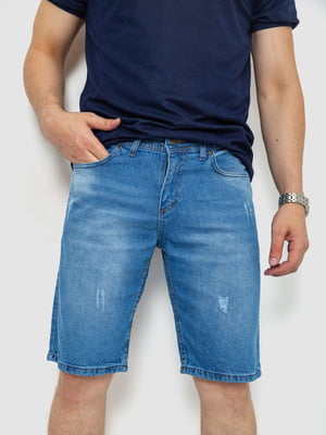 Шорты джинсовые голубые с потертостями | 6889449