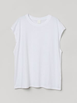 Біла бавовняна футболка | 6891799