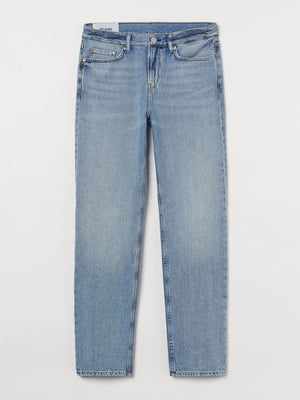 Блакитні джинси з  потертостями | 6892428