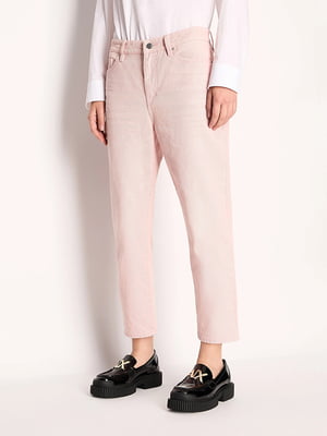 Рожеві укорочені джинси-бойфренди | 6851112