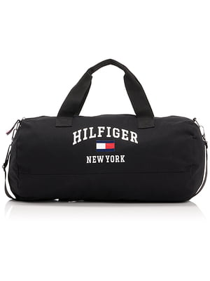 Спортивная сумка черная с логотипом | 6893149