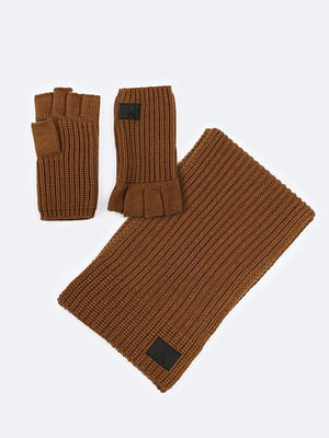 Вязаный набор: шарф и перчатки | 6893196