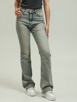 Серые расклешенные джинсы | 6936073