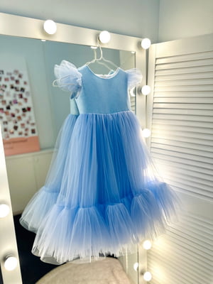 Блакитна сукня з глітерним топом | 6941878